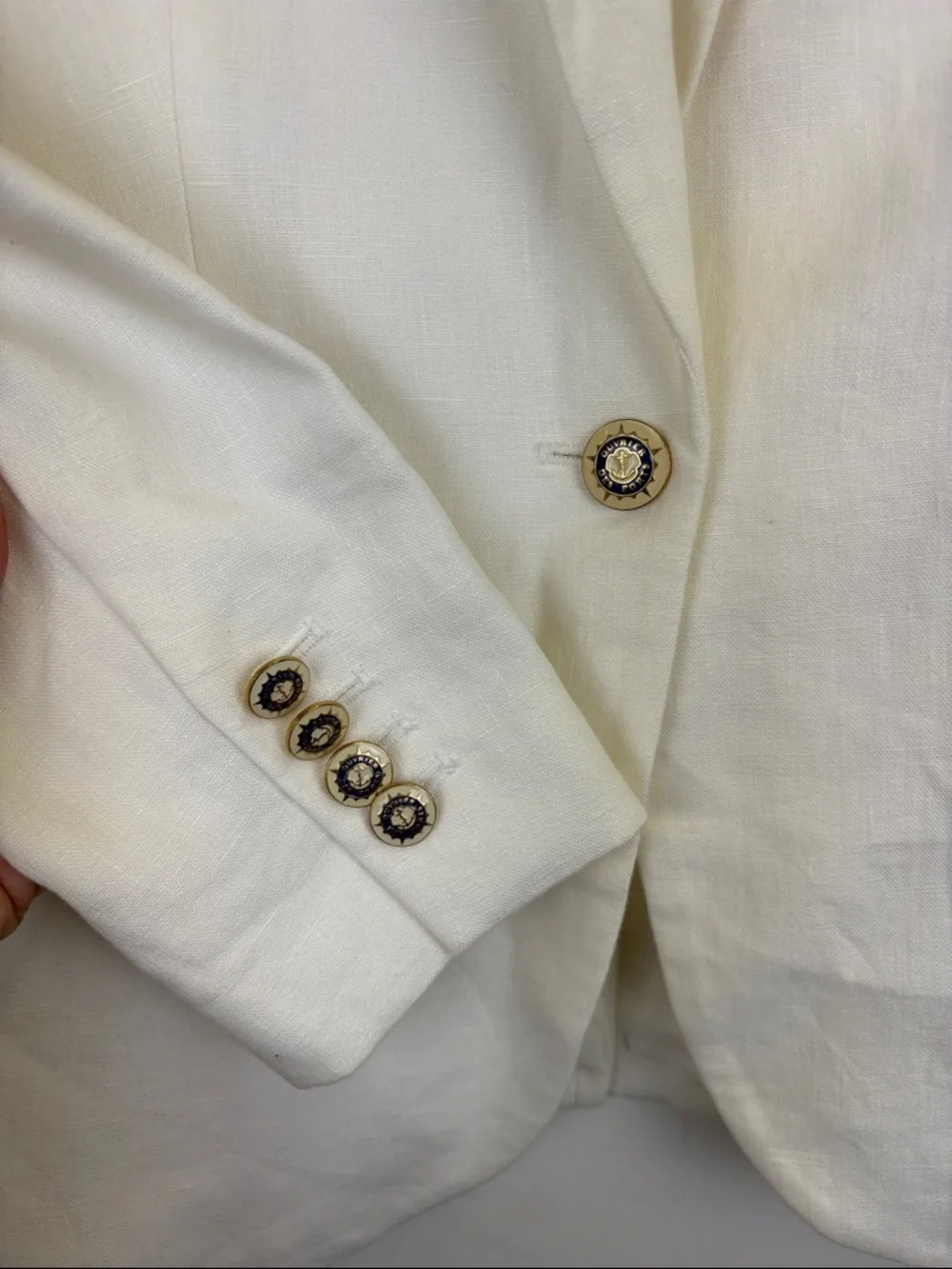 J. Crew Campbell Blazer White Linen Nautical Jacket Women's size 2